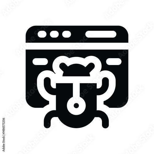 web crawler glyph icon. Strong and solid vector icon for websites, mobile interfaces, presentations, and visual branding. High quality and easy to edit.
