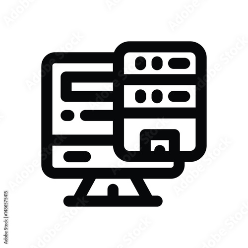 computer sever line icon. Clean and minimalist vector icon for websites, mobile apps, presentations, and logos. Fully scalable and customizable for any project.
