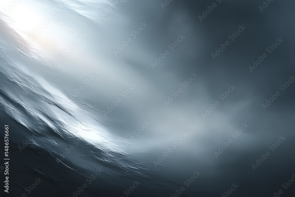 Obraz premium Waves crashing against the shore under an overcast sky at twilight in a coastal area