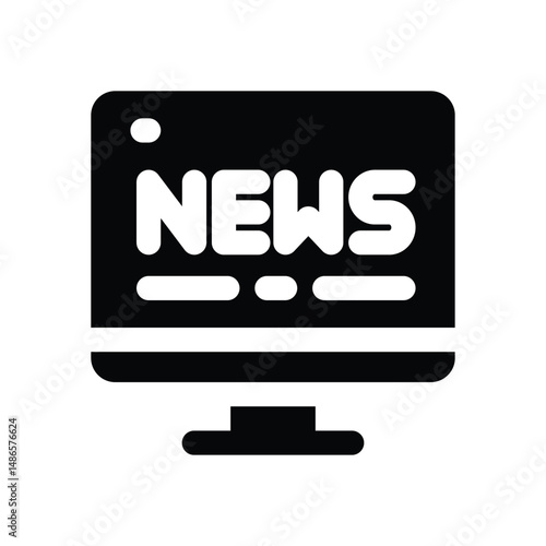 news glyph icon. Strong and solid vector icon for websites, mobile interfaces, presentations, and visual branding. High quality and easy to edit.