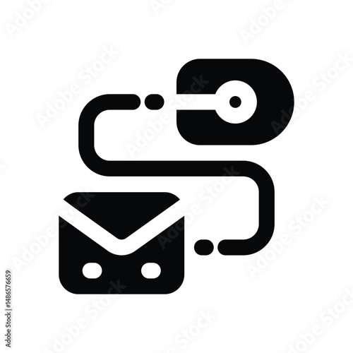 email glyph icon. Strong and solid vector icon for websites, mobile interfaces, presentations, and visual branding. High quality and easy to edit.