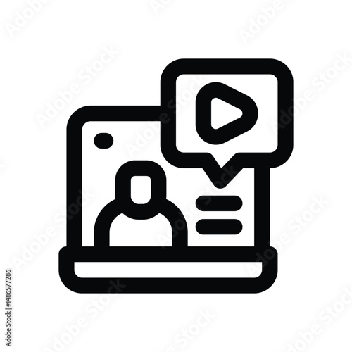 webinar line icon. Clean and minimalist vector icon for websites, mobile apps, presentations, and logos. Fully scalable and customizable for any project.