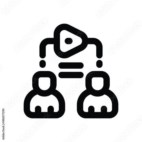 video call line icon. Clean and minimalist vector icon for websites, mobile apps, presentations, and logos. Fully scalable and customizable for any project.