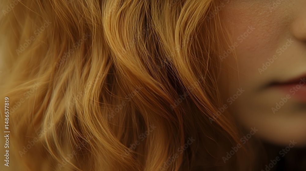 Closeup of Wavy Auburn Hair and Fair Skin Closeup of Wavy Auburn Hair and Fair Skin