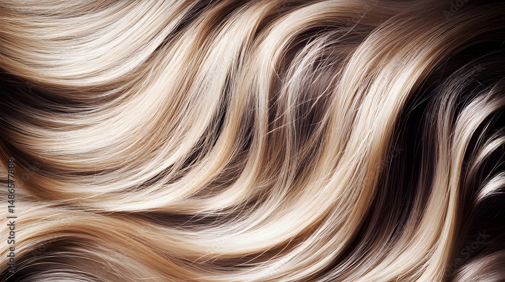 Naklejka premium Luxurious Blonde Hair Waves Background Texture