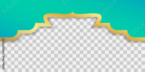 Luxury Islamic Mosque Divider Header Border Design for banner, flyer, feed, website, etc. High Quality Vector Border Design