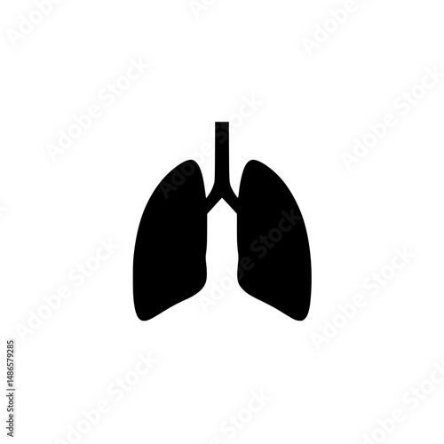 Anatomical lung silhouette, vector icon illustration. Healthcare concept, respiratory system and diseases awareness concept