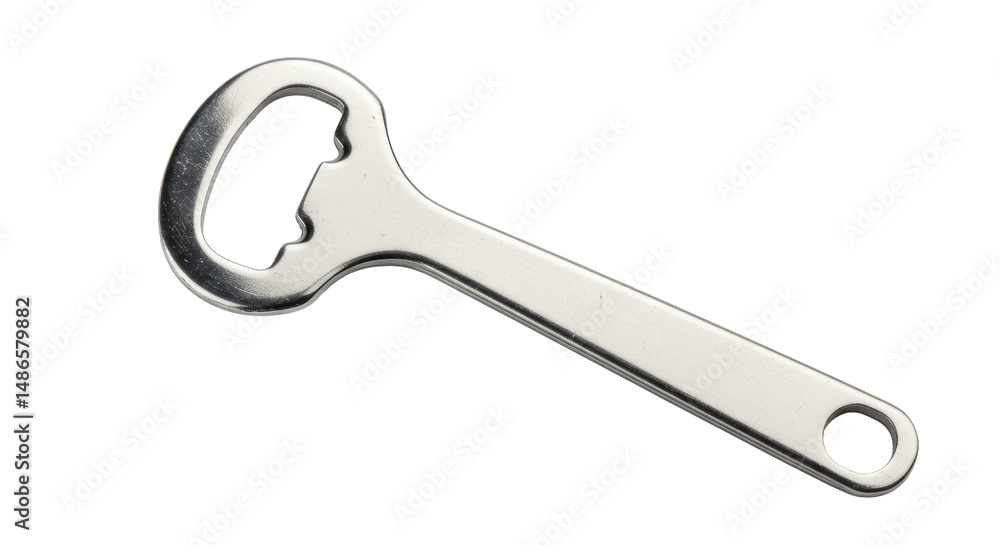 Isolated Bottle Opener Metal Silver Tool Isolated Bottle Opener Metal Silver Tool