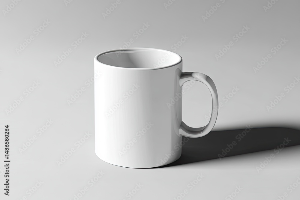 Obraz premium Blank white mug on plain background