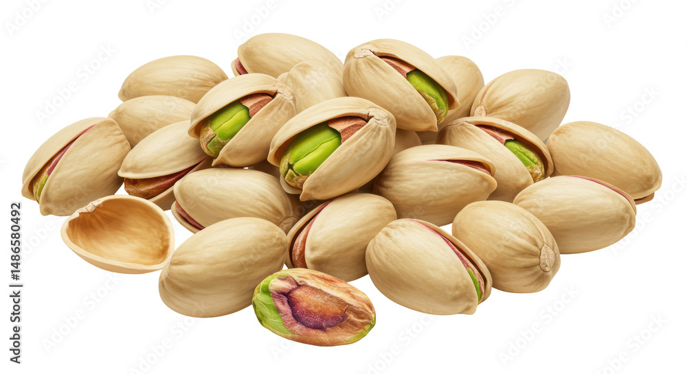 Isolated Pile of Open and Closed Pistachios Isolated Pile of Open and Closed Pistachios