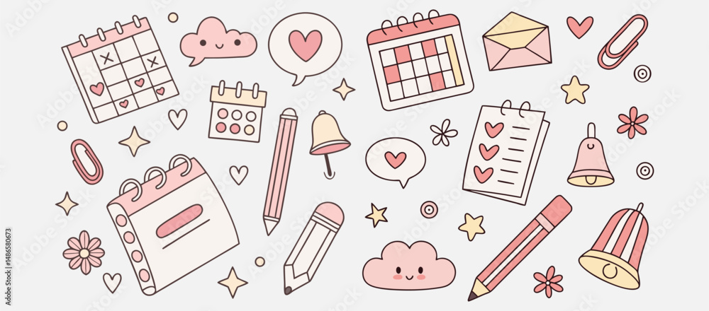 Fototapeta Calendar icon set. calendar planner icons for app, website, ui. reminder organizer event signs. business plan schedule. vector symbol on transparent background, eps.