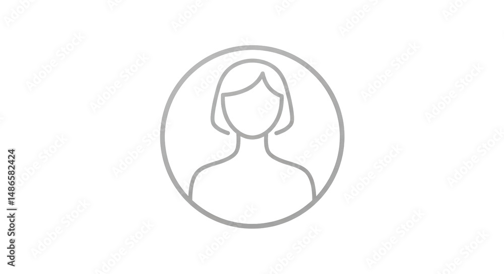 Isolated Generic Female Profile Icon Isolated Generic Female Profile Icon