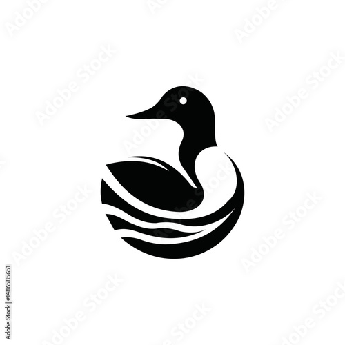loon vector, black, cute, abstract, modern