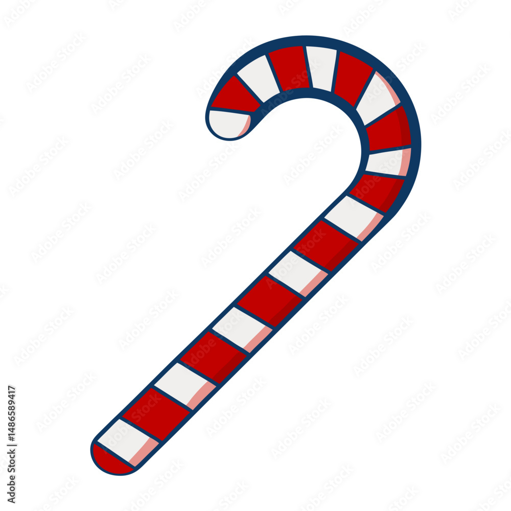Obraz premium Red and white striped candy cane in a festive design 