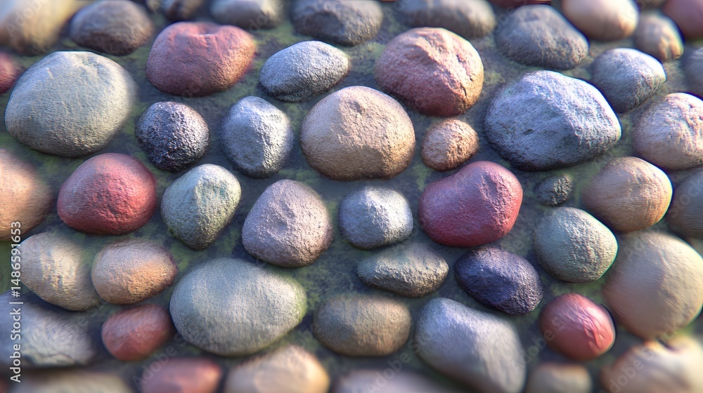 Colorful Pebble Stone Wall Texture Background Colorful Pebble Stone Wall Texture Background