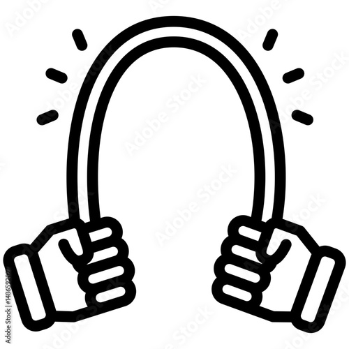 Bar Bending mini illustration black outline icon, use for civil engineering, industry, construction, UI, UX kit, app and web development, digital or print.