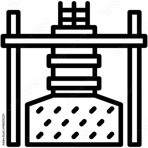 Formwork mini illustration black outline icon, use for civil engineering, industry, construction, UI, UX kit, app and web development, digital or print.