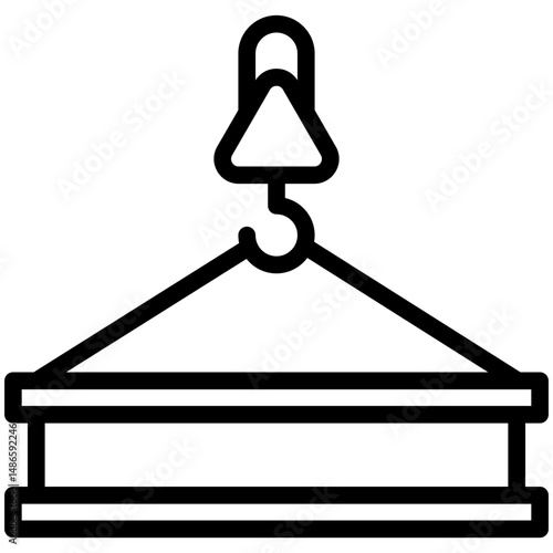 Girder mini illustration black outline icon, use for civil engineering, industry, construction, UI, UX kit, app and web development, digital or print.