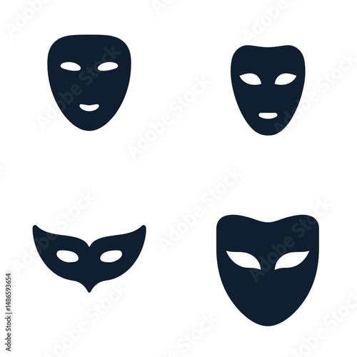 Mask icons, vector icons, simple shapes, icon Sheet