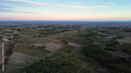 Drone footage of the countryside of France, tarn