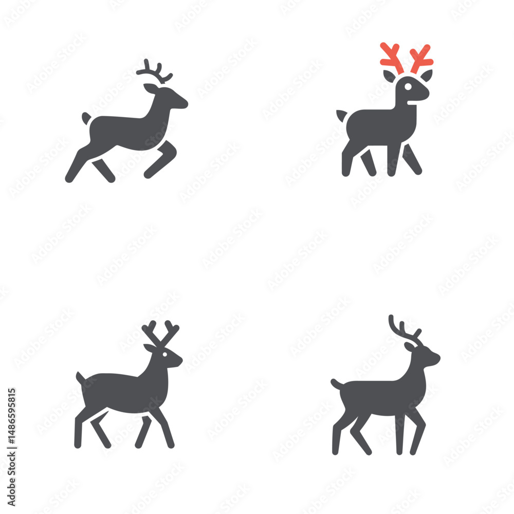 Reindeer icons, vector icons, simple shapes, icon sheet
Reindeer icons, vector icons, simple shapes, icon sheet