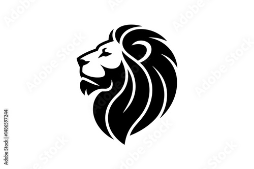Wallpaper Mural Lion head logo design black and white illustration Torontodigital.ca
