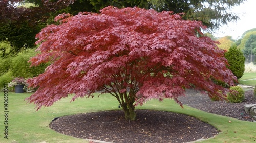 Japanese Maple Tree in Garden Landscape