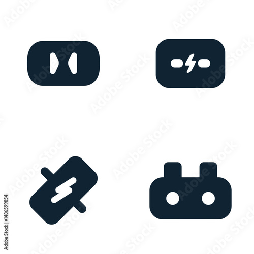 Shunt icons, vector icons, simple shapes, icon Sheet