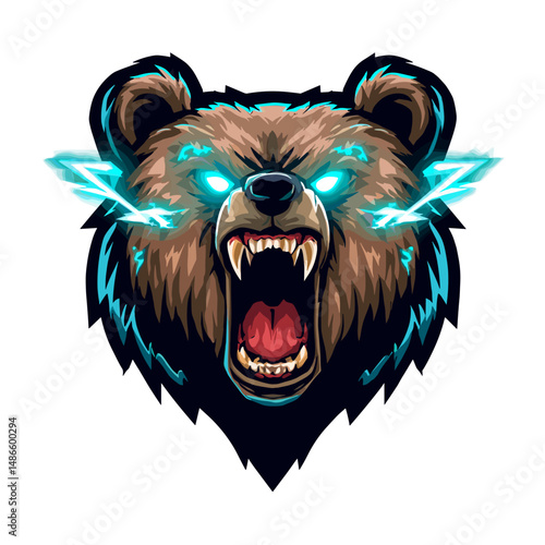 Fierce bear esports logo featuring electric accents and bold design for competitive gaming teams