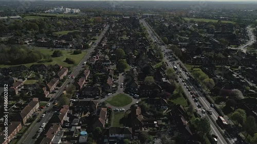 Aerial view of the roads in Morden, London