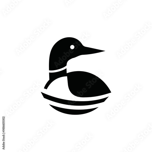 loon vector, black, cute, abstract, modern