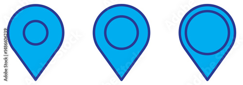 location icon set map pointer pin sign symbol black outline destination icon place address navigation locator icon.