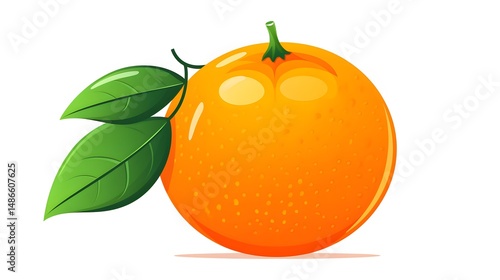 Detailed orange fruit vector illustration in flat style, perfect for citrus-themed design projects