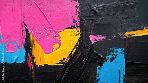 Bold, vibrant abstract painting with impasto texture.