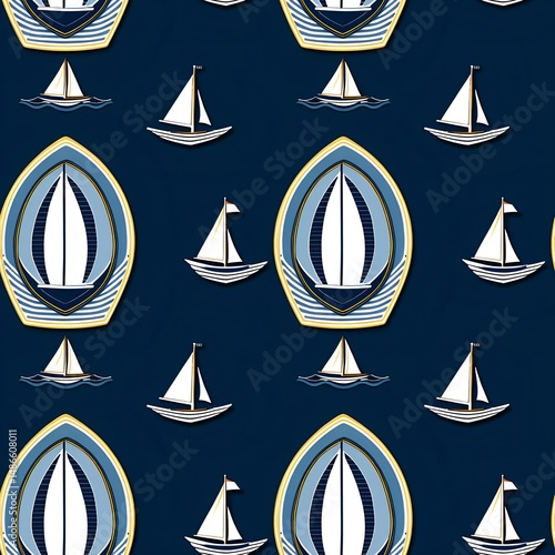 sailboats drifting in nautical symmetry