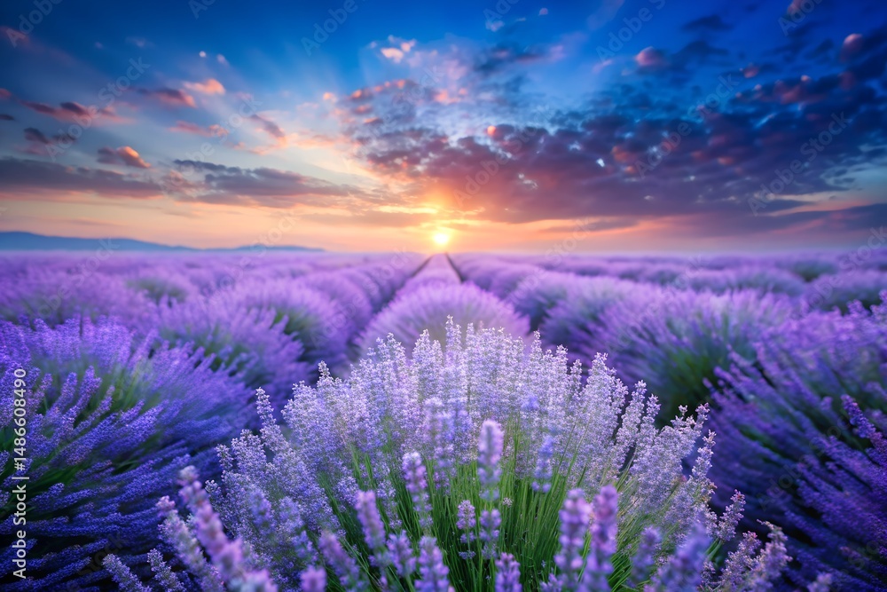 Naklejka premium Smooth Lavender To Sky Blue Gradient With Light Grain