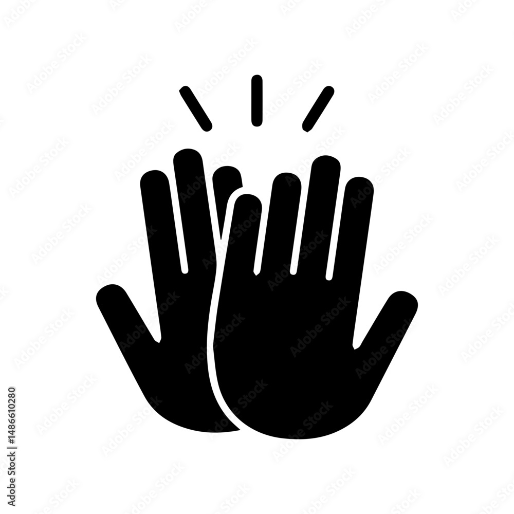 Obraz premium high 5 glyph icon