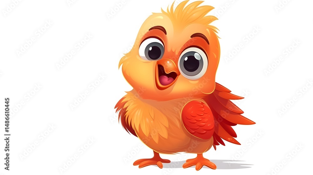 Beautiful Vector Illustration of a Cartoon European Robin Bird for Creative Projects Beautiful Vector Illustration of a Cartoon European Robin Bird for Creative Projects