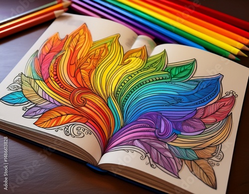  Pride-Malbuch und bunte Stifte
