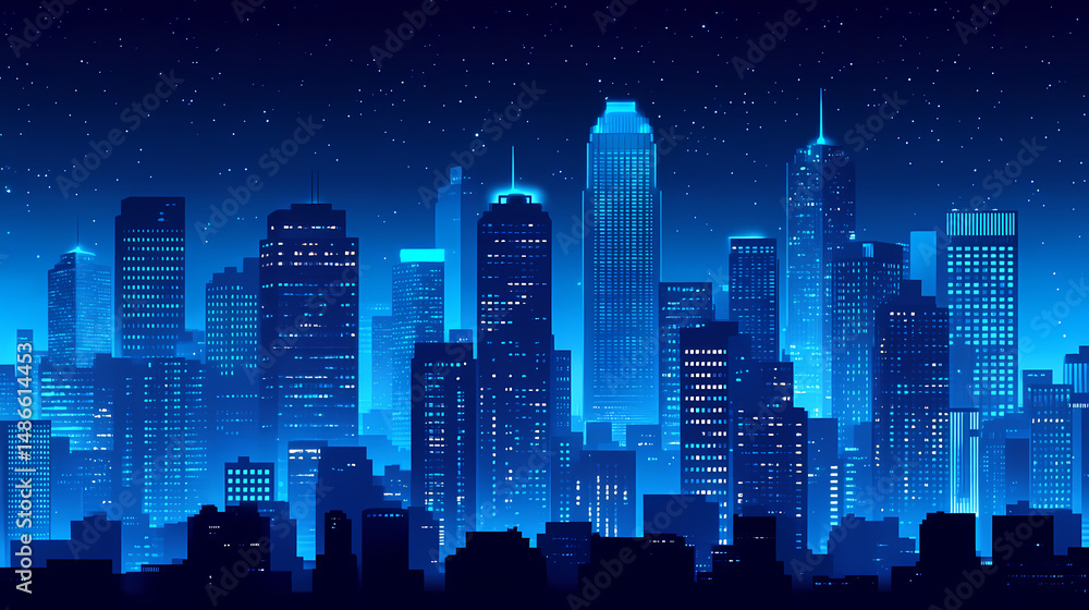 Neon Cityscape at Night Neon Cityscape at Night
