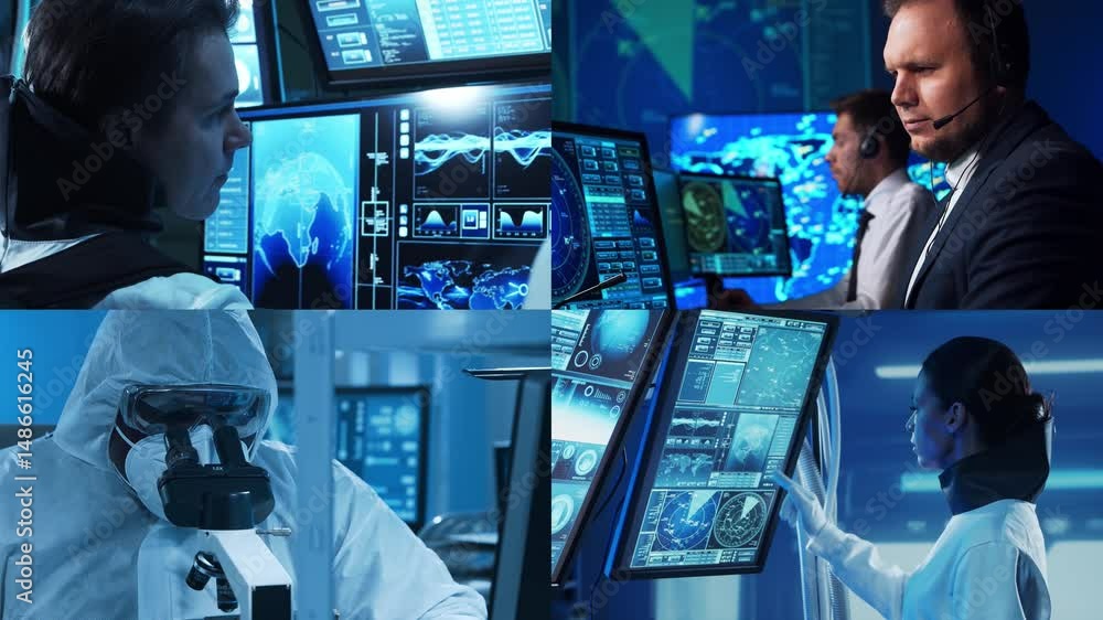 custom made wallpaper toronto digitalTechnology, space exploration and medical concept. Scientists, astronauts, lab equipment and microscopes in biomedical innovations and clinical studies. Ideal for educational content.