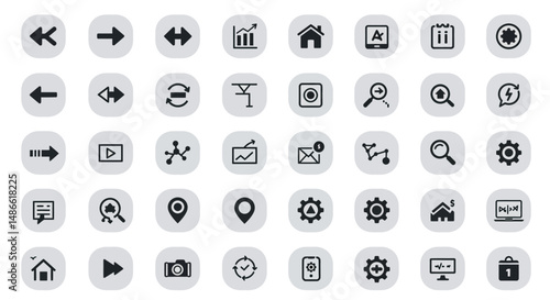 set vector icon buttons ui/ux for web and mobile ios or android