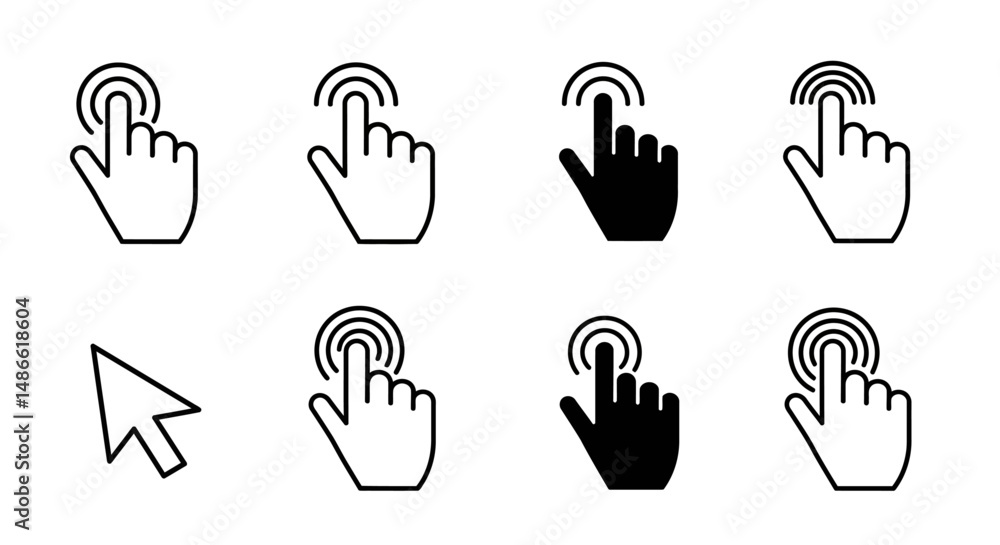 Obraz premium set vector icon buttons ui/ux for web and mobile ios or android