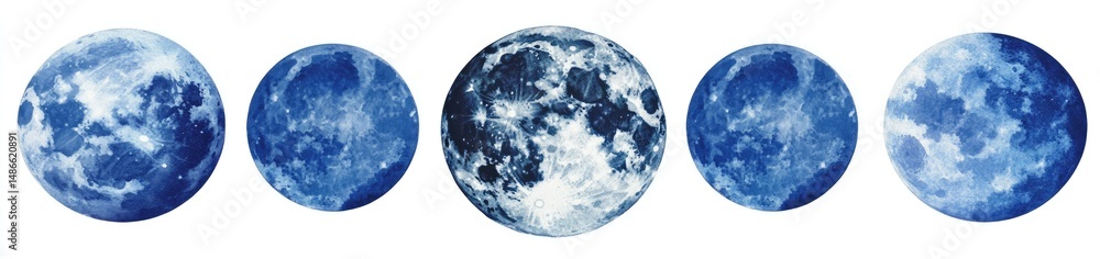 Celestial bodies, blue hues Celestial bodies, blue hues