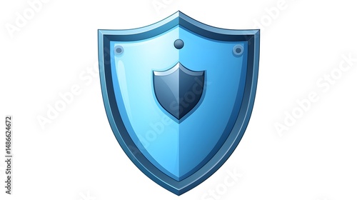 Professional Shield Blue Vector Illustration Logo Icon Clipart for Security and Protection Concepts