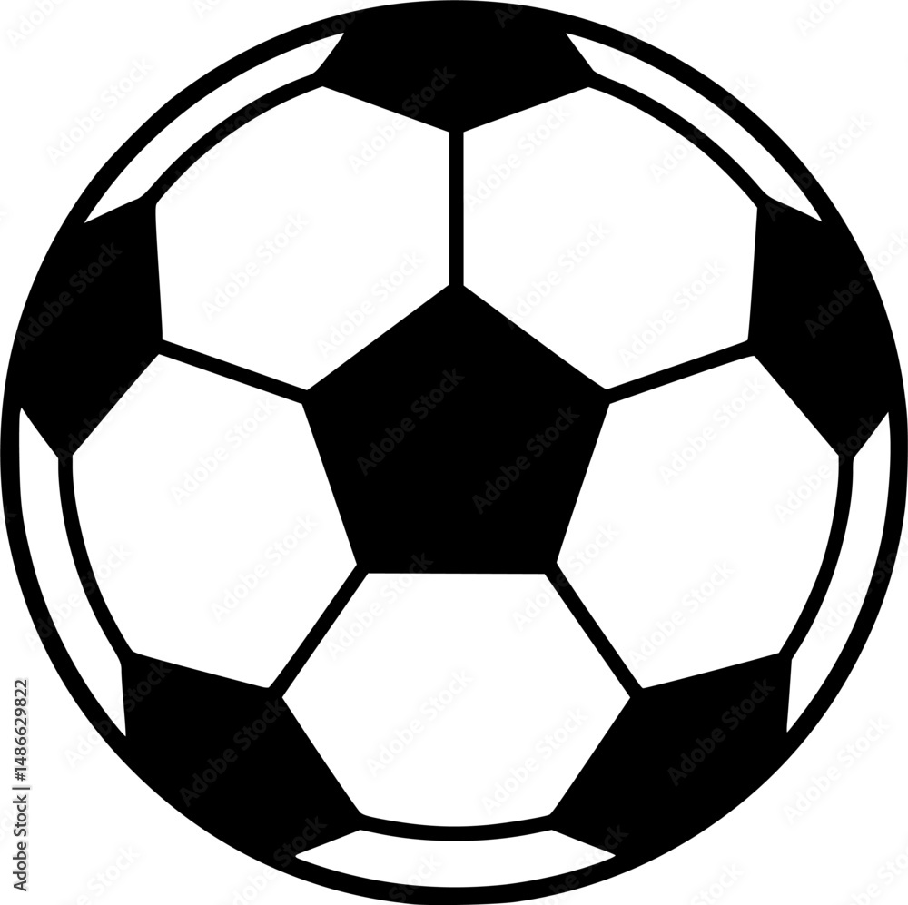 Fototapeta premium Soccer ball icon, simple black style 