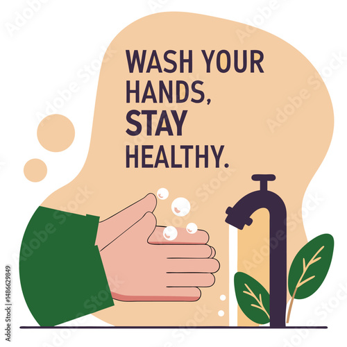 Wash your hands stay healthy hygiene health care disease prevention vector