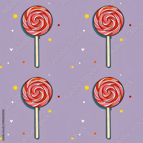 illustrated lollipops and wrapped candies