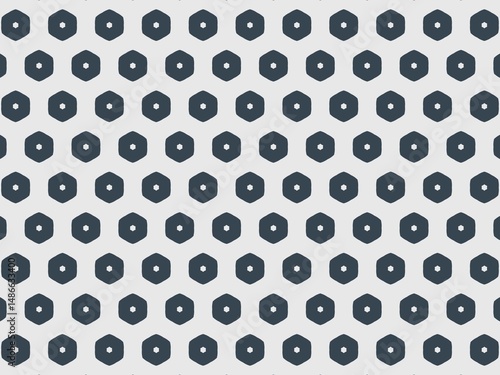 A repeating geometric pattern background with dark-gray hexagons on a lighter-gray background.