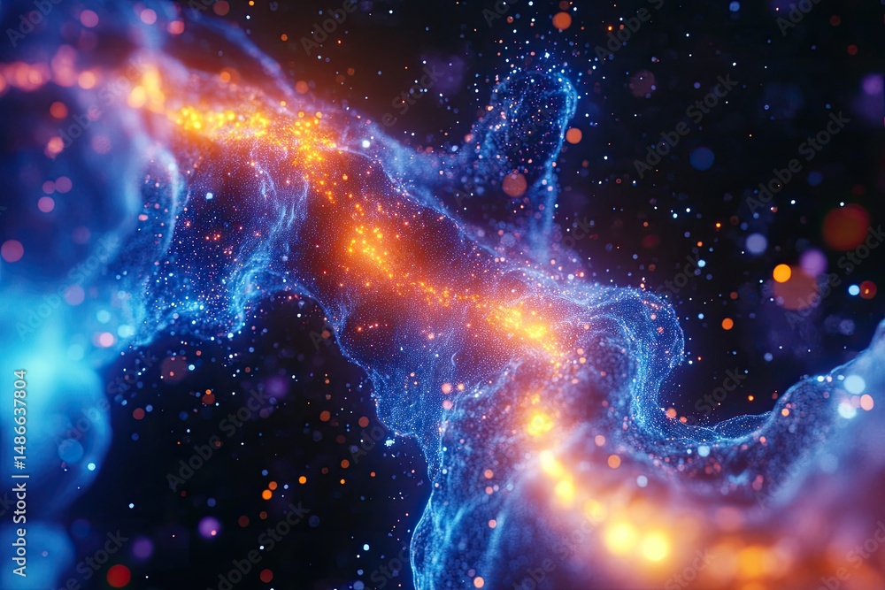 Fototapeta premium Abstract cosmic nebula, swirling energy currents